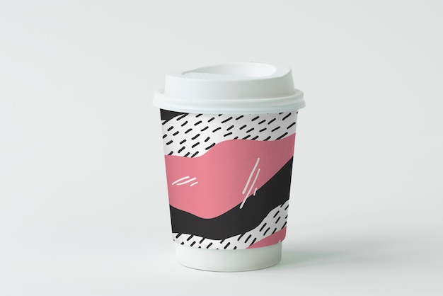 Kleurrijk meeneem koffiekopje mockup ontwerp