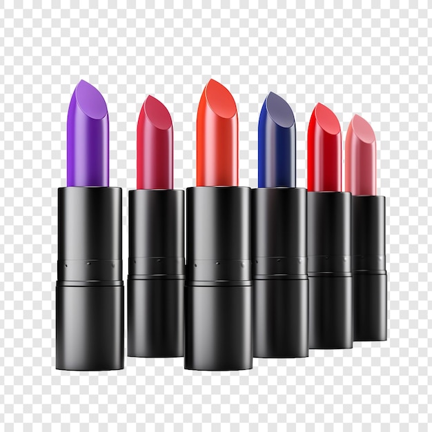 Gratis PSD kleurrijke lippenstift png geïsoleerd op transparante achtergrond