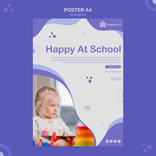 Gratis PSD kleuterschool poster sjabloon