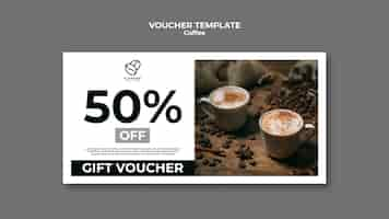 Gratis PSD koffie cadeaubon sjabloon