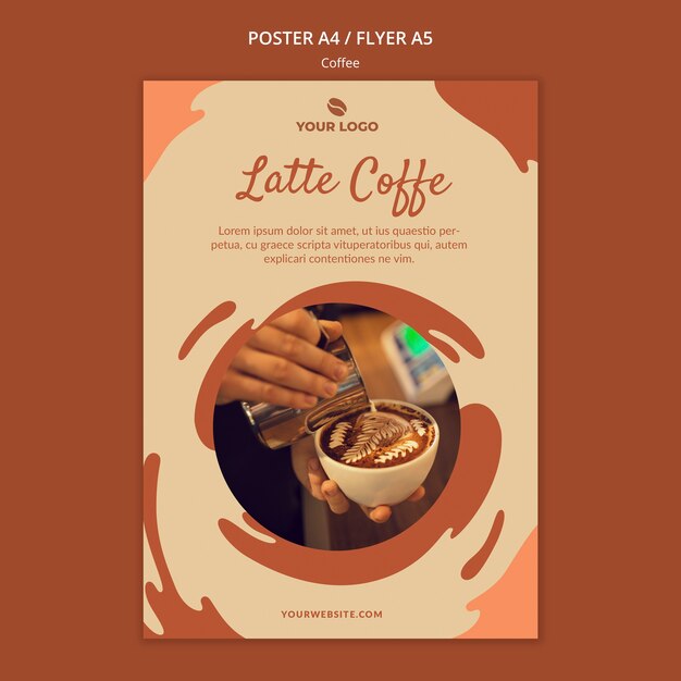 Koffie concept flyer mock-up