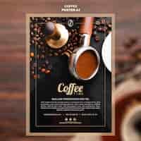 Gratis PSD koffie concept poster sjabloon
