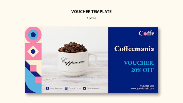 Koffie concept voucher sjabloon