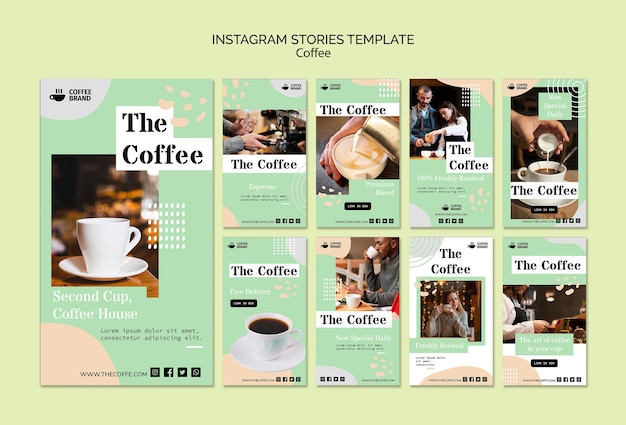 Gratis PSD koffie istagram verhalen sjabloon