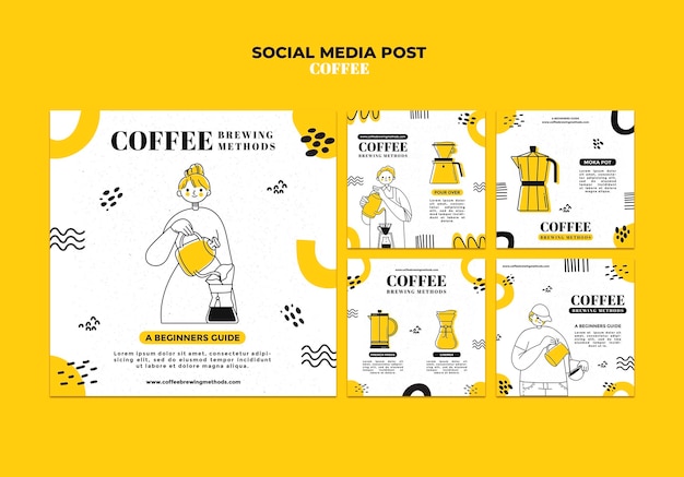 Gratis PSD koffie op sociale media plaatsen