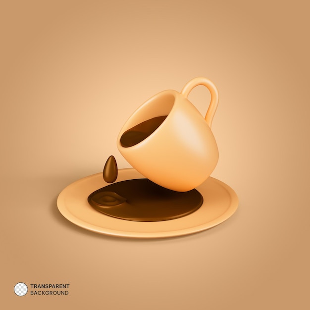 Koffiekopje pictogram geïsoleerde 3d render illustratie