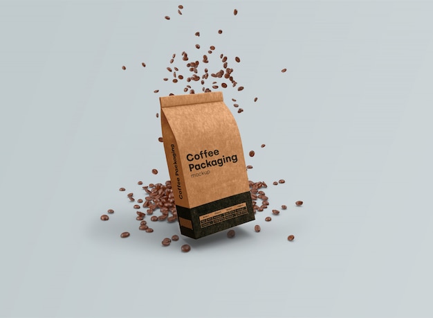 Koffiezakjes mockup gravity Psd