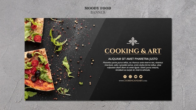 Gratis PSD koken en kunst banner concept