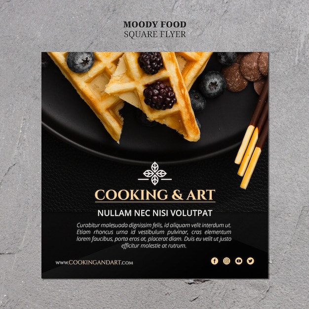 Gratis PSD koken en kunst flyer ontwerpen