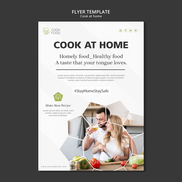 Gratis PSD koken thuis flyer