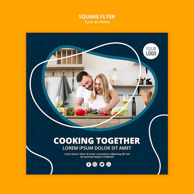 Gratis PSD koken thuis flyer