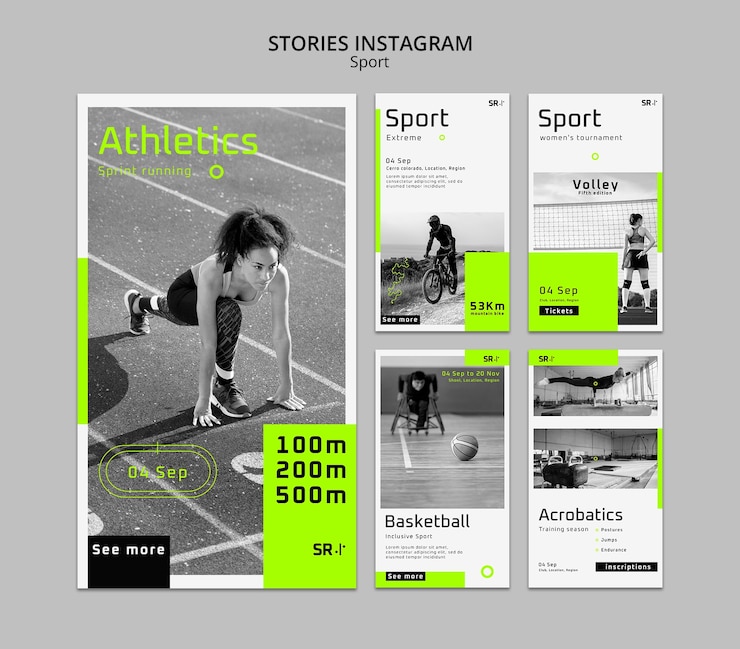 PSD Gratis koleksi story instagram olahraga dan aktivitas