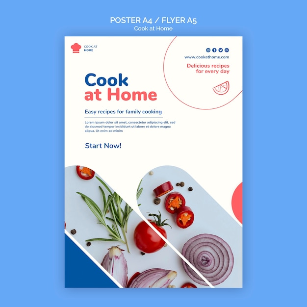 Kook thuis concept folder sjabloon