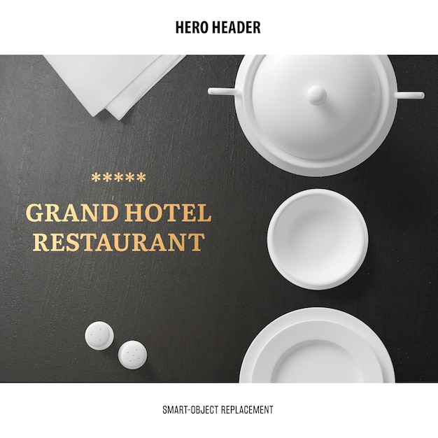 Gratis PSD koprestaurant mockup.