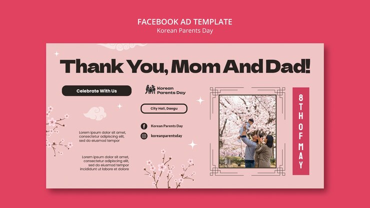 PSD Gratis korean parent's day facebook template
