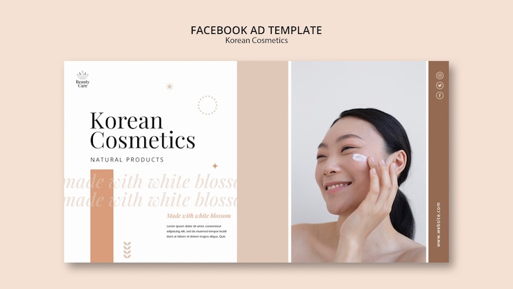 PSD Gratis korean skincare cosmetics social media promo template