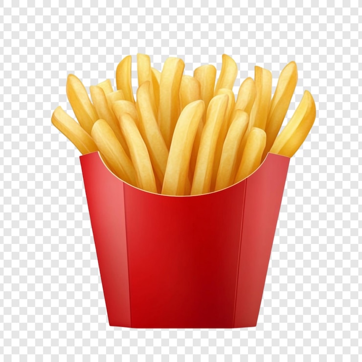 Gratis PSD kruisende frietjes in een rode doos een heerlijke fastfood traktatie