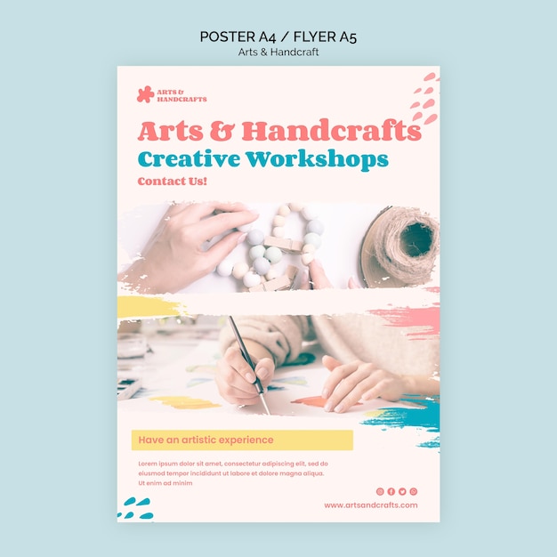 Gratis PSD kunst en handwerk poster sjabloon