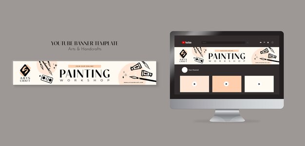 Gratis PSD kunsten en handwerk youtube banner