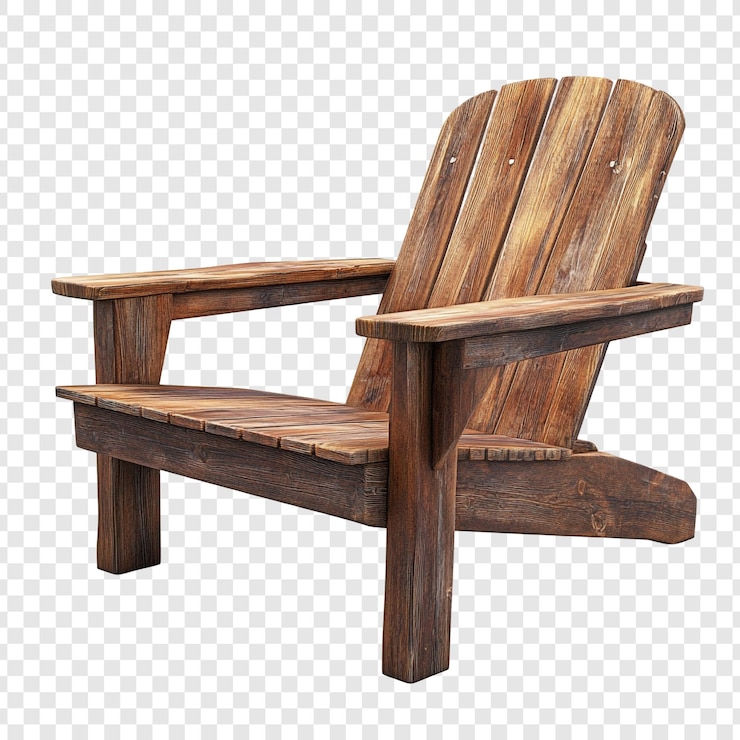 PSD Gratis kursi adirondack kayu rustic tempat bersantai