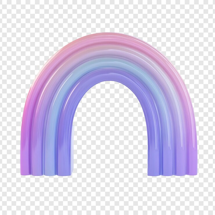 PSD gratuito l'arco arcobaleno pastello un rendering 3d sognante
