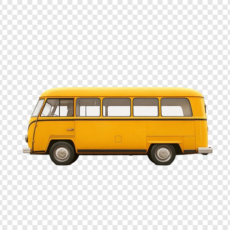 PSD gratuito l'autobus giallo d'epoca un giro classico