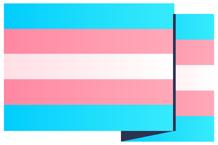 PSD gratuito l'illustrazione della bandiera dell'orgoglio transgender è isolata