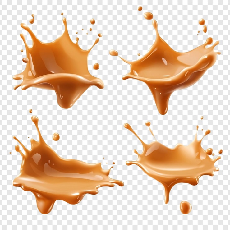PSD gratuito la salsa al caramello spruzza deliziosa dolcezza