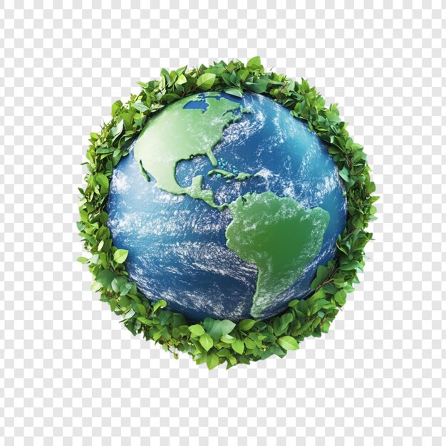 La terra circondata da un'abbondante vegetazione, simbolo di conservazione e sostenibilità ambientale