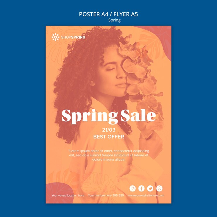 PSD gratuito la vendita di primavera offre poster