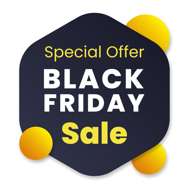 PSD Gratis label black friday terisolasi