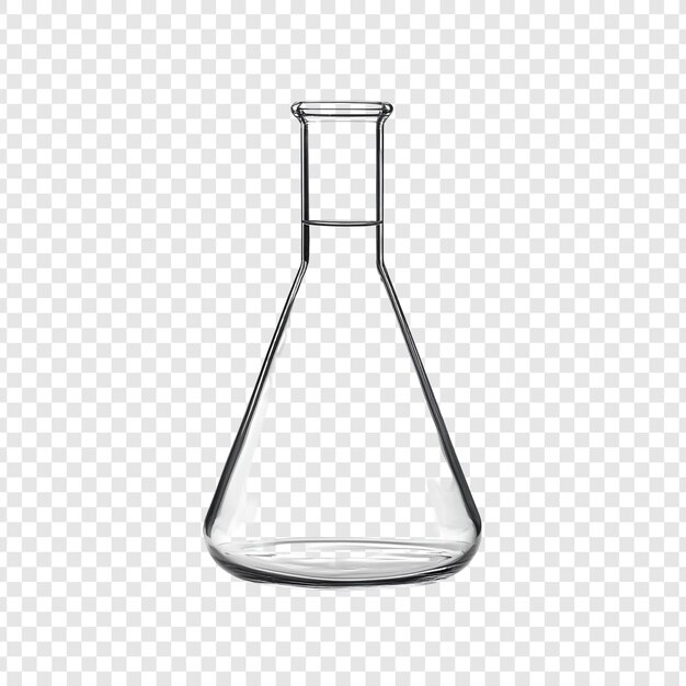 Laboratorio científico de vidrio con frasco Erlenmeyer vacío