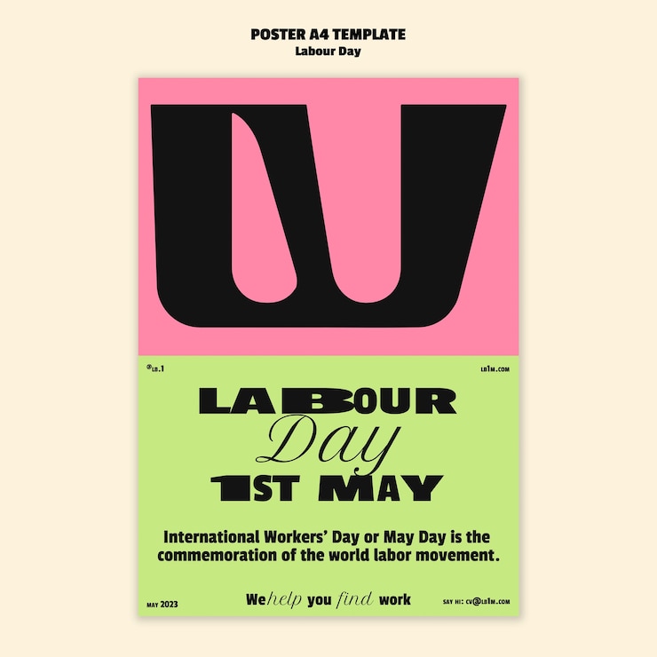 PSD Gratis labour day celebration poster template