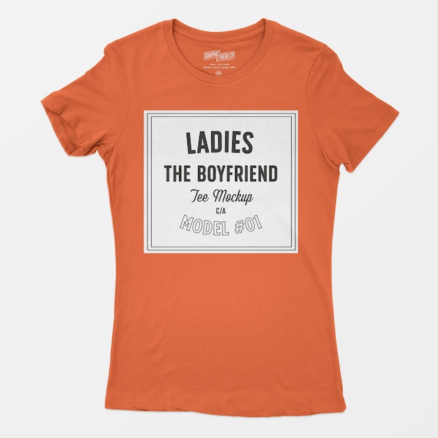 Ladies the boyfriend tee mockup