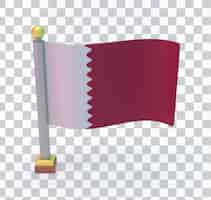 PSD gratuito lado frontal de la bandera de qatar