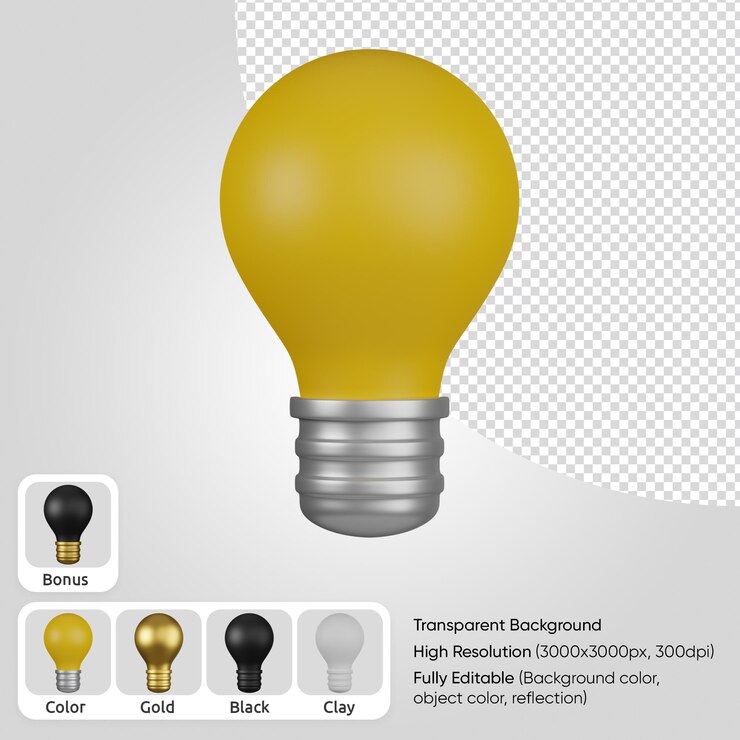 PSD gratuito lampadina 3d