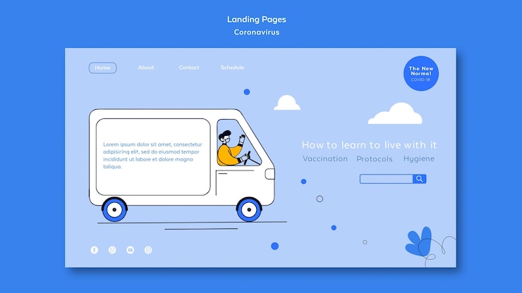 PSD Gratis landing page for coronavirus new normal lifestyle
