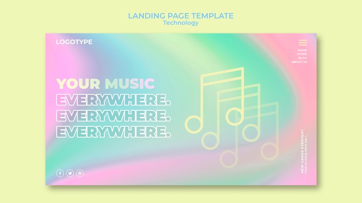PSD Gratis landing page for electronic technology