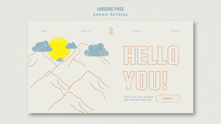 PSD Gratis landing page for summer vacation