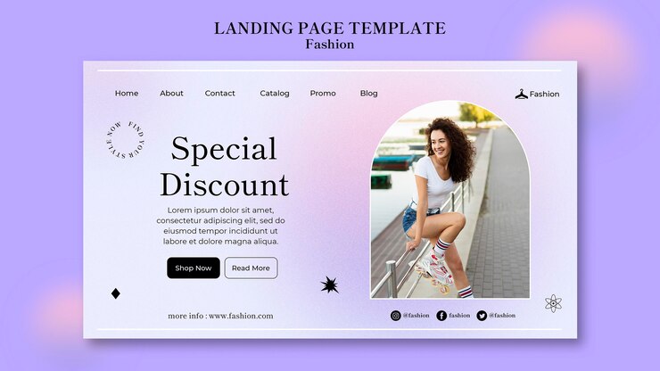 PSD gratuito landing page de moda y estilo