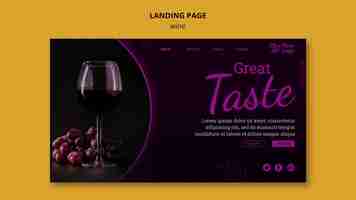 PSD gratuito landing page promocional del vino