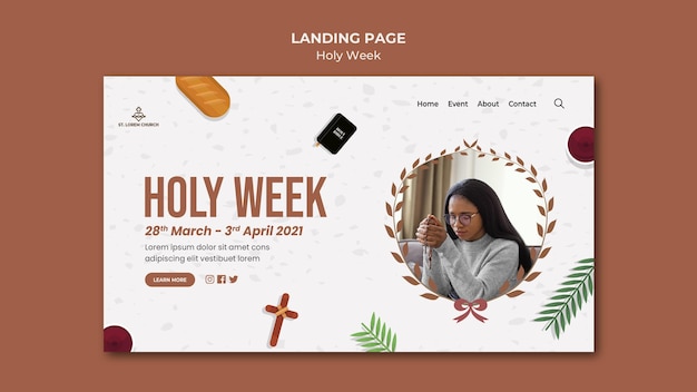 Landing page de semana santa con foto