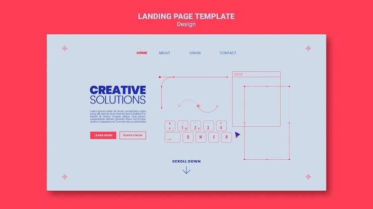 PSD Gratis landing page template for creative business solutions