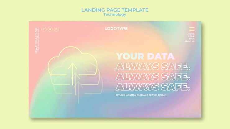 PSD Gratis landing page template for electronic technology