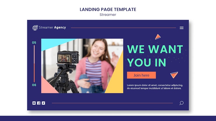 PSD Gratis landing page template for streaming online content