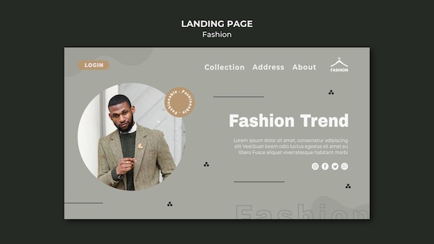 Gratis PSD landingspagina modewinkel sjabloon