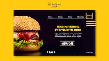 Gratis PSD landingspagina sjabloon hamburger