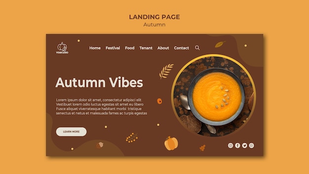 Gratis PSD landingspagina sjabloon herfst fest