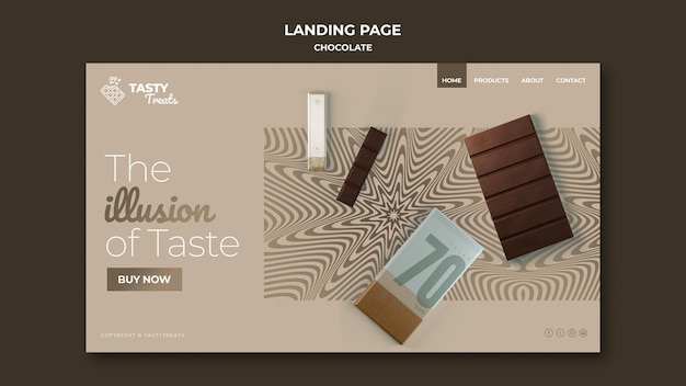 Gratis PSD landingspagina sjabloon voor chocolade