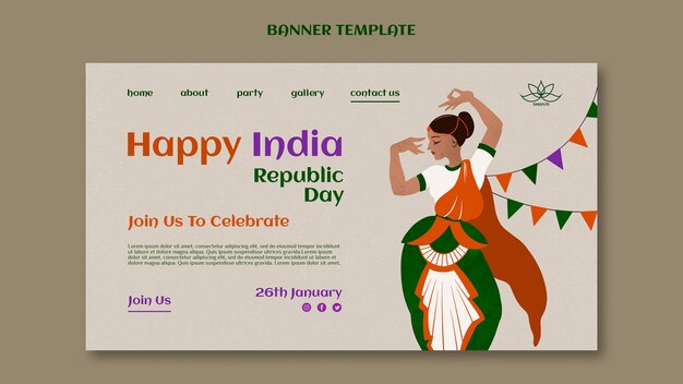 Landingspagina-sjabloon voor de dag van de republiek in India